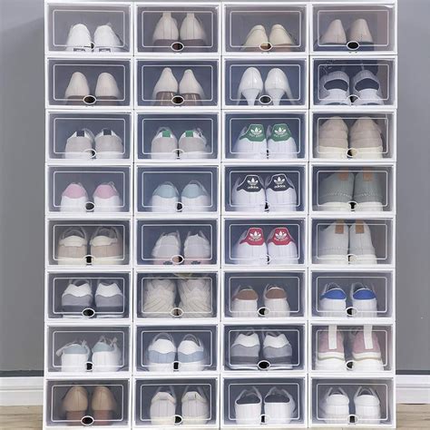 shoe boxes clear stackable